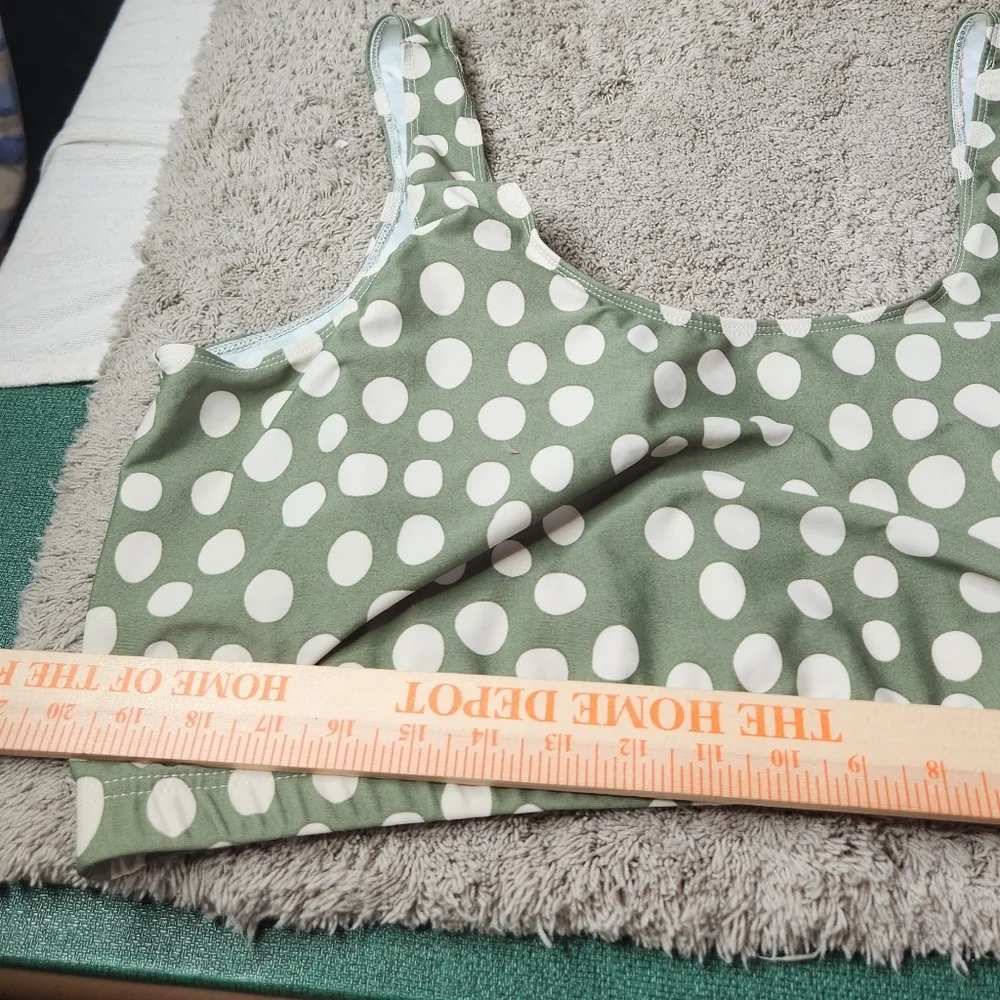 Women's Olive Green & White Tankini - RealEssentials - 3X